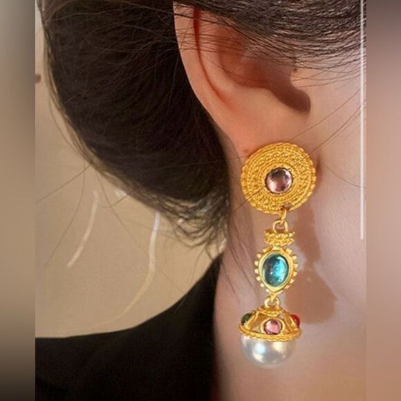 Vintage style drop earrings A289 - Picture 2 of 6